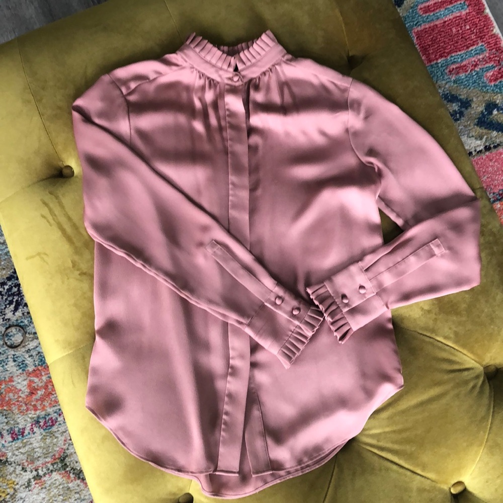 Ann Taylor blush button blouse